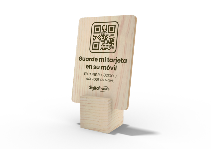 Placa Nature de madera con QR