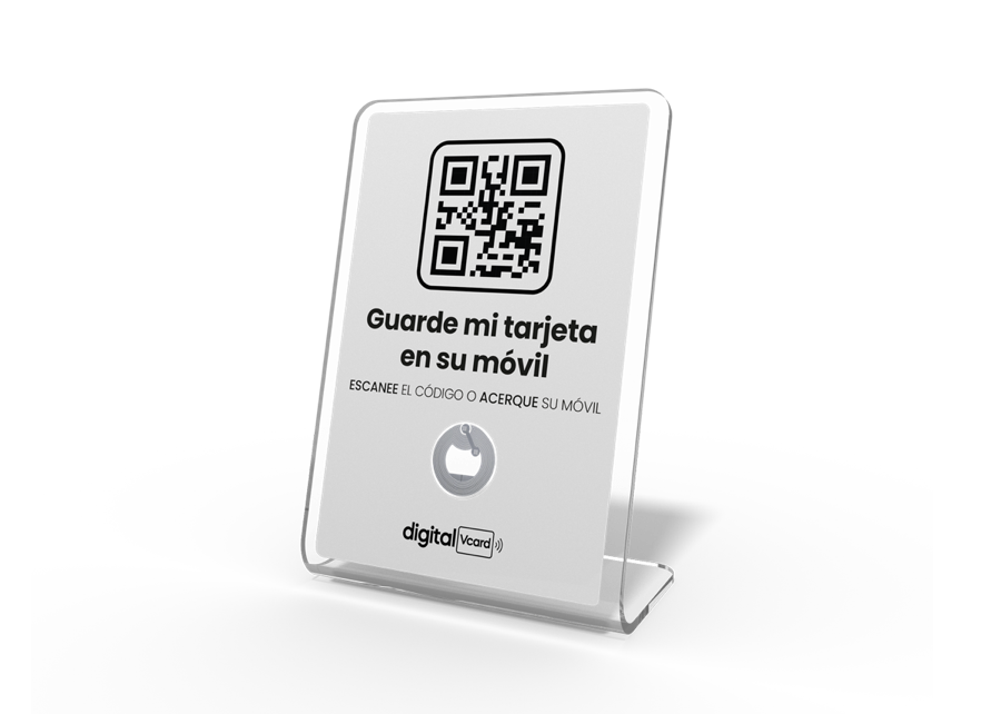 Placa de metacrilato de sobremesa con QR